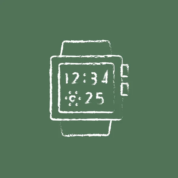 Smartwatch icon drawn in chalk. — Stock Vector