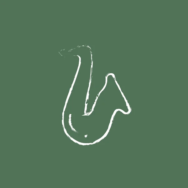 Icona sassofono disegnata in gesso . — Vettoriale Stock