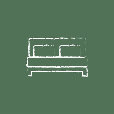 Sofa icon drawn in chalk.