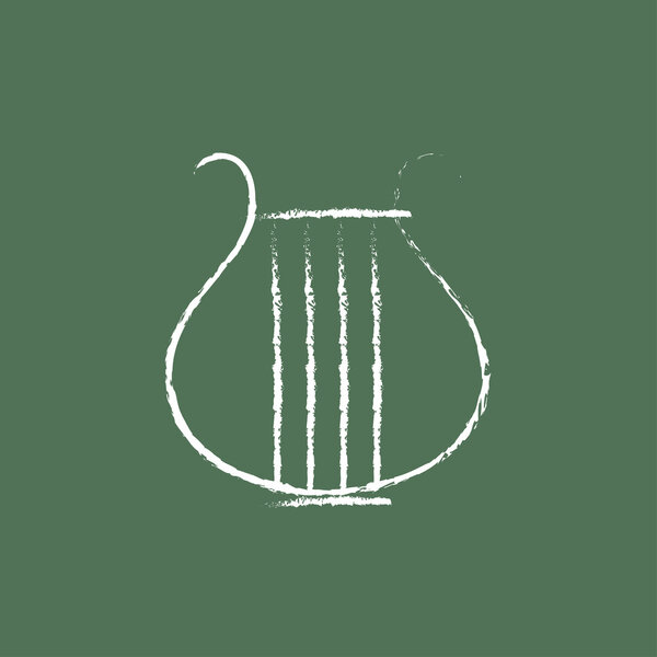 Lyre icon drawn in chalk.