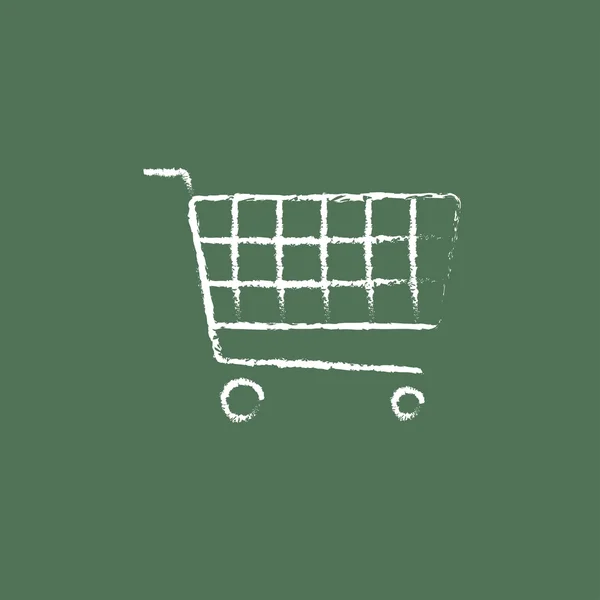 Shopping cart ikonen dras i krita. — Stock vektor
