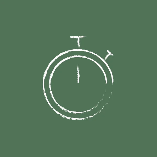 Icona del cronometro disegnata in gesso . — Vettoriale Stock