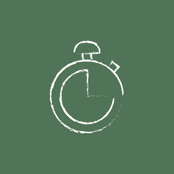 Stopwatch pictogram opgesteld in krijt. — Stockvector