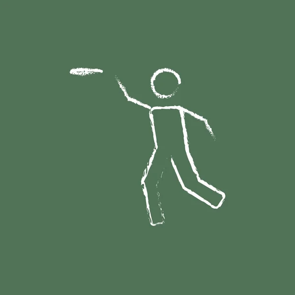 Ícone de frisbee desenhado em giz . —  Vetores de Stock
