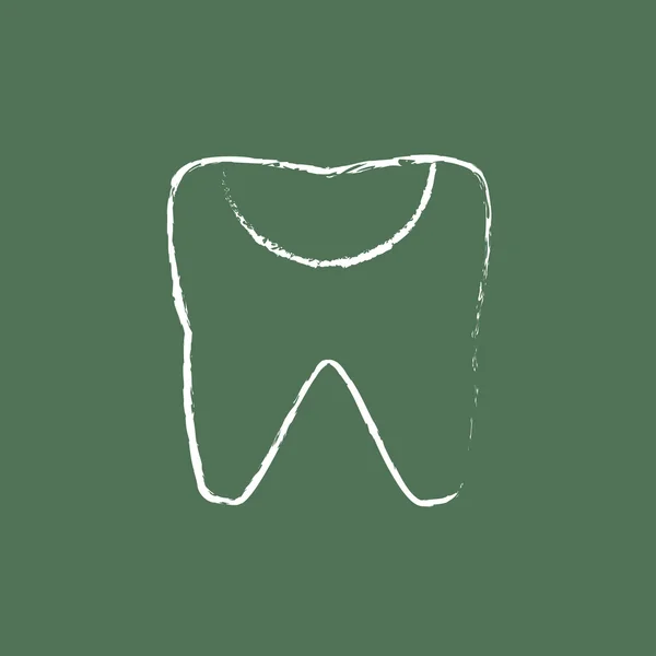 Icono de caries dental dibujado en tiza . — Vector de stock