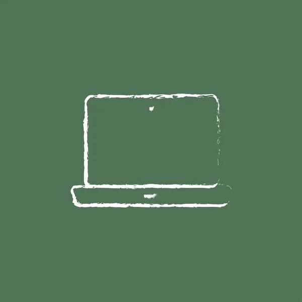 Ícone de laptop desenhado em giz . — Vetor de Stock