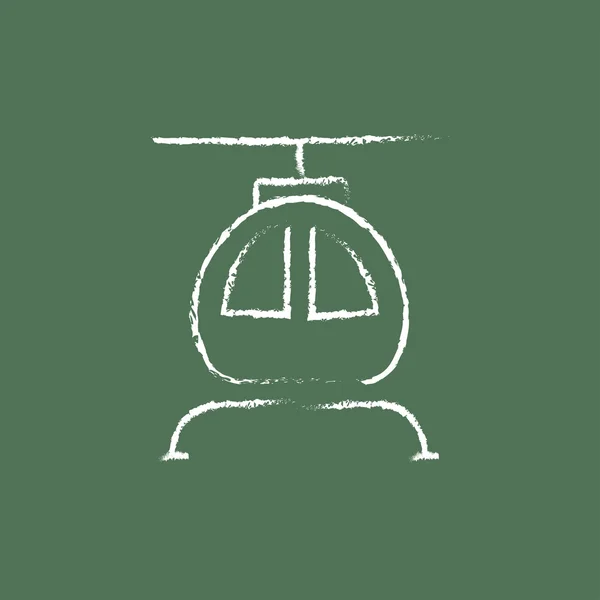 Icona dell'elicottero disegnata in gesso . — Vettoriale Stock