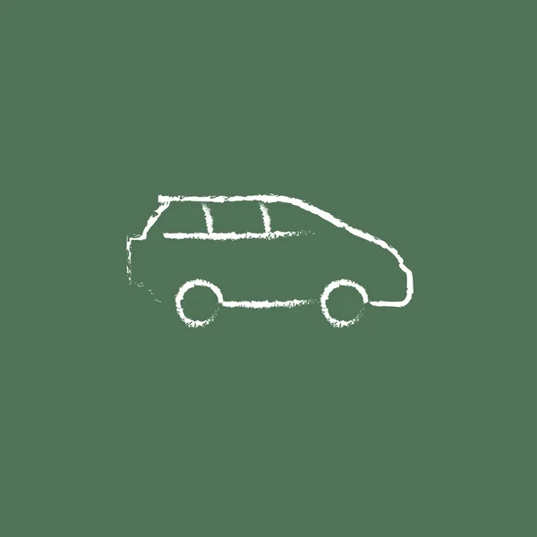 Ícone Minivan desenhado em giz . — Vetor de Stock