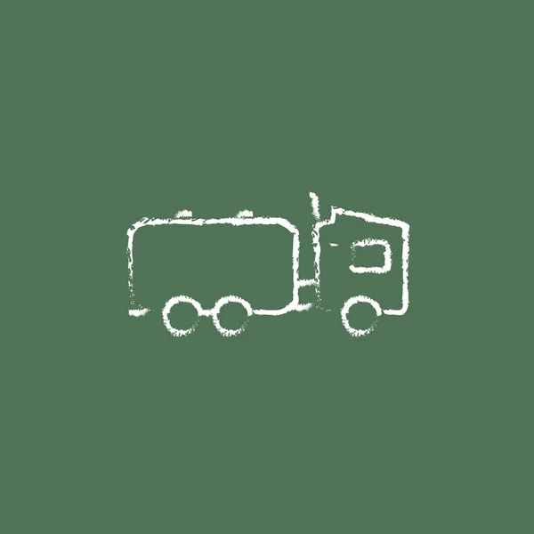 Caminhão ícone de carga líquida desenhado em giz . — Vetor de Stock