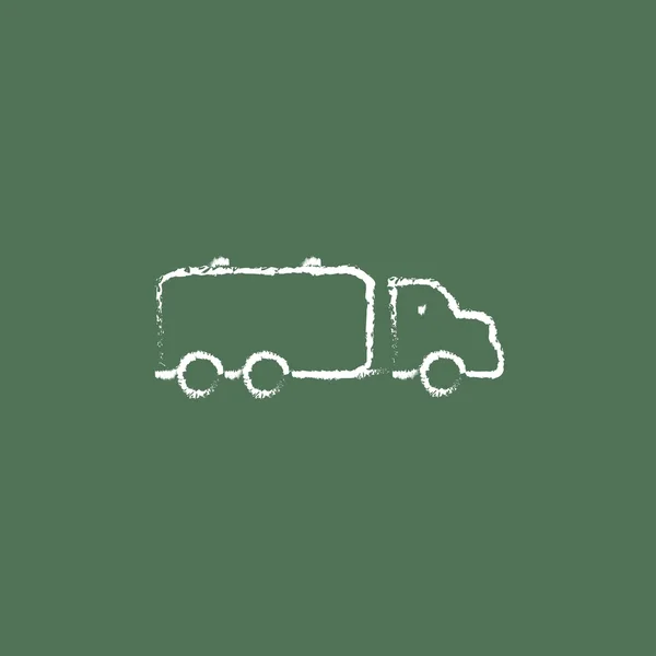 Truck ładunków płynnych ikona rysowane kredą. — Wektor stockowy