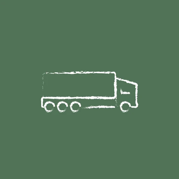 Lieferwagen-Ikone in Kreide gezeichnet. — Stockvektor