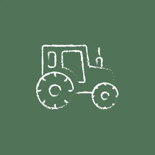 Icono del tractor dibujado en tiza . — Vector de stock