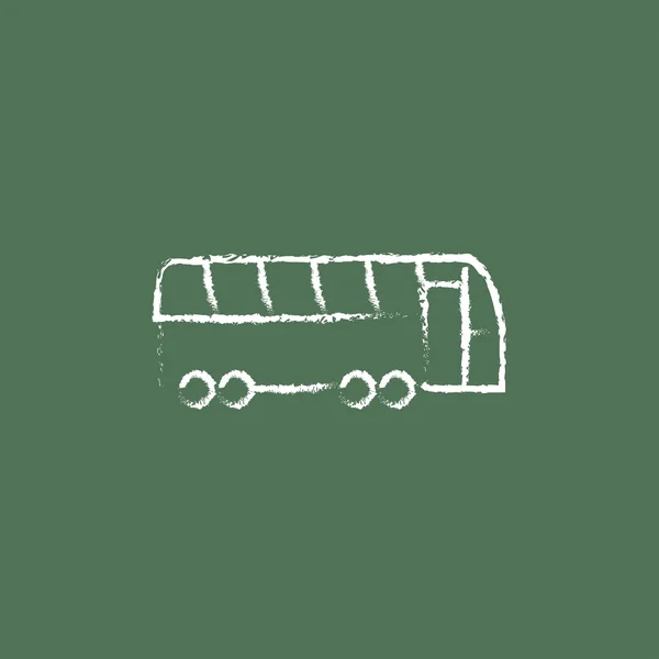 Τουριστικό λεωφορείο εικονίδιο συντάσσεται με κιμωλία. — Διανυσματικό Αρχείο