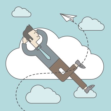 işadamı ile laptop açık.