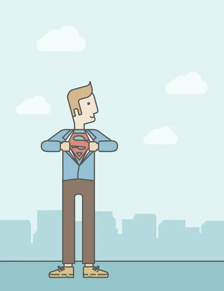 Super hombre de negocios . — Vector de stock