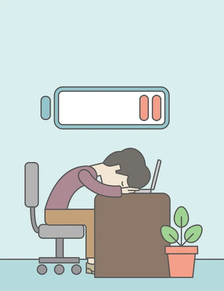 Unavený zaměstnanec. — Stockový vektor