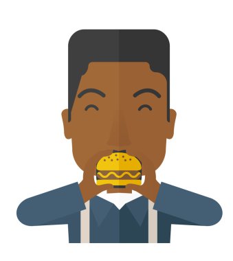 adam yeme hamburger.