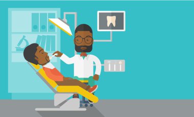 hasta ve diş hekimi.