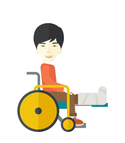 Patient en fauteuil roulant. — Image vectorielle