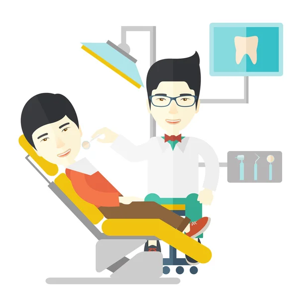 Patient and dentist. — Stock Vector