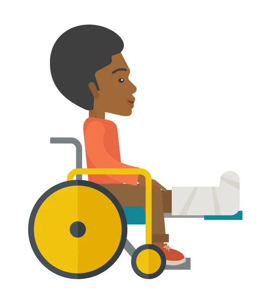 Patient en fauteuil roulant. — Image vectorielle