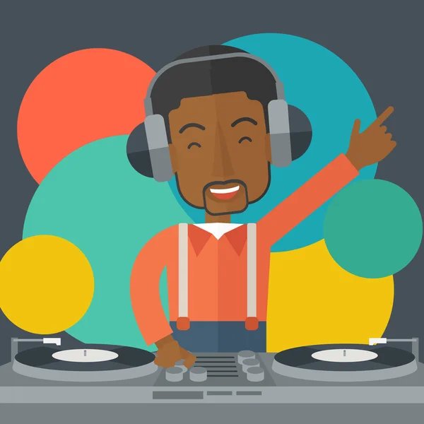 DJ with console. — Stock Vector