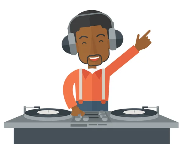 DJ with console. — Stock Vector