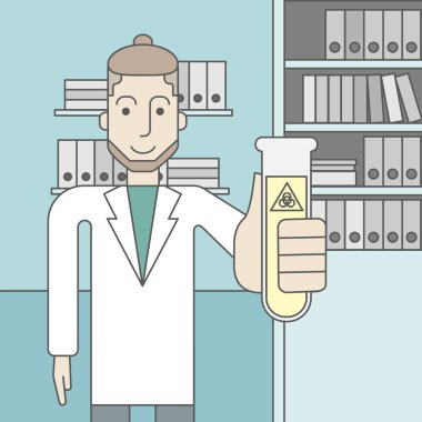 Test tüplü laboratuar asistanı.