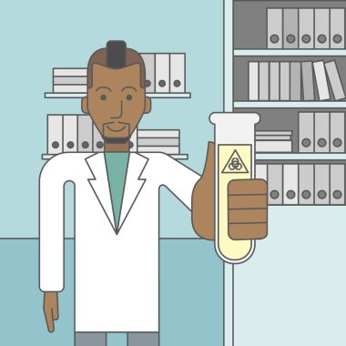 Test tüplü laboratuar asistanı.