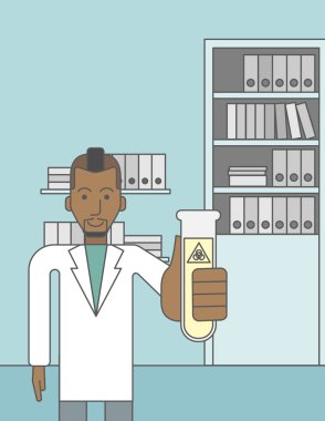 Test tüplü laboratuar asistanı.