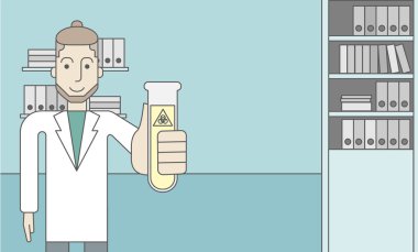 Test tüplü laboratuar asistanı.