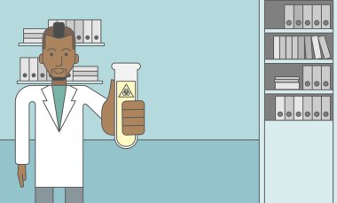 Test tüplü laboratuar asistanı.