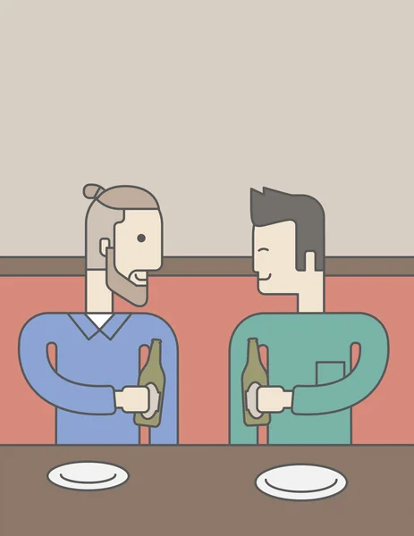 Men sitting in bar . — Stock Vector