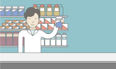 Happy asian pharmacist.