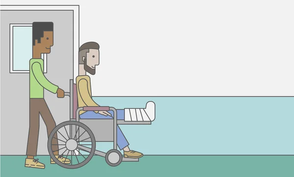 Patient im Rollstuhl. — Stockvektor