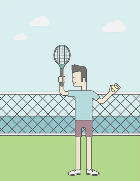 Tennis player man. — 스톡 벡터