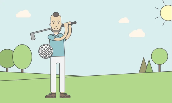 Golf spelare man. — Stock vektor