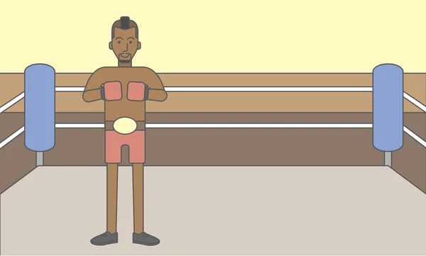 Boxer african man. — 스톡 벡터
