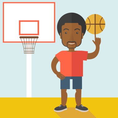 basketbol oyuncusu dönen topu.