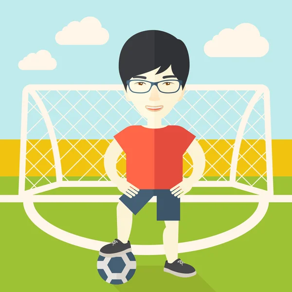 Jugador de fútbol con pelota . — Archivo Imágenes Vectoriales