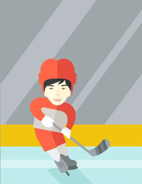 Hockey player at rink. — Stock Vector