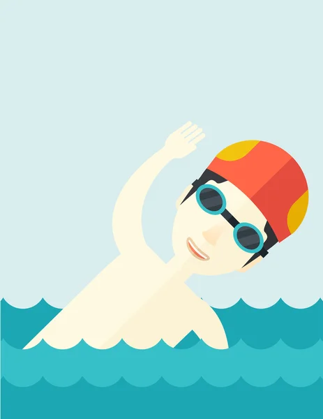 Addestramento nuotatori in piscina . — Vettoriale Stock