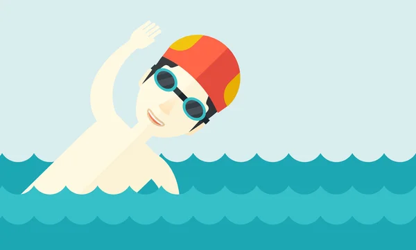 Entrenamiento de nadador en piscina . — Archivo Imágenes Vectoriales