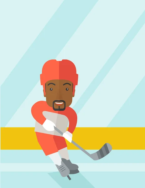 Jugador de hockey en pista . — Archivo Imágenes Vectoriales