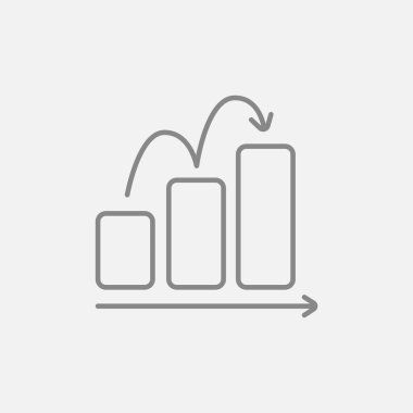 Çubuk grafik yukarı doğru satırı simgesi.