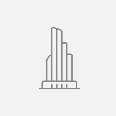 Skyscraper office building line icon.