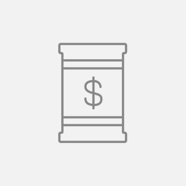 Doları sembolü satırı simgesi ile namlu.