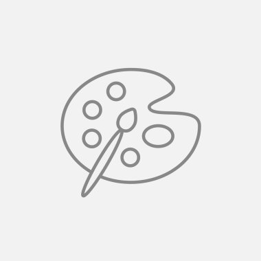 Boya fırçası ile palet satırı simgesi.