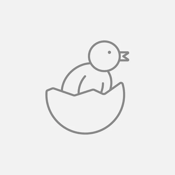 Chick kikar ut ur ägget shell ikon. — Stock vektor