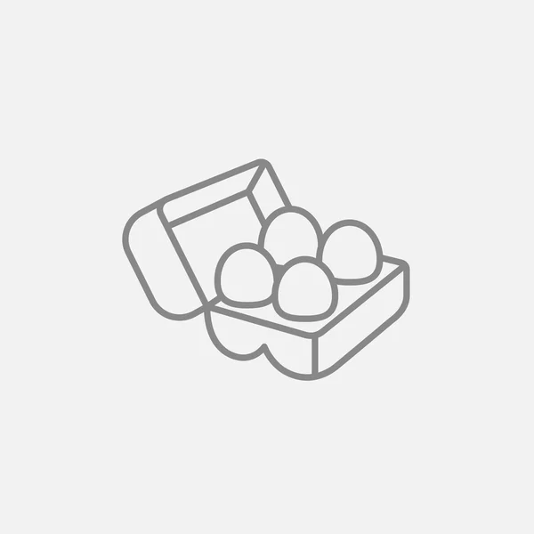 Eggs in carton package line icon. — Stock Vector